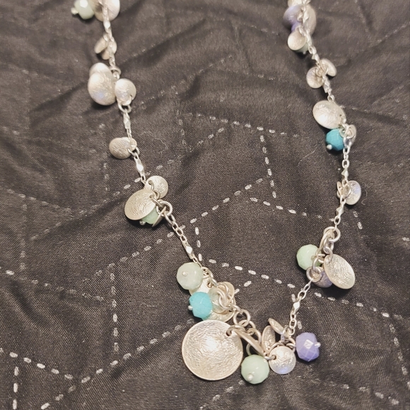 Single Layered Beaded & small tags accented with silver chain - Picture 1 of 7